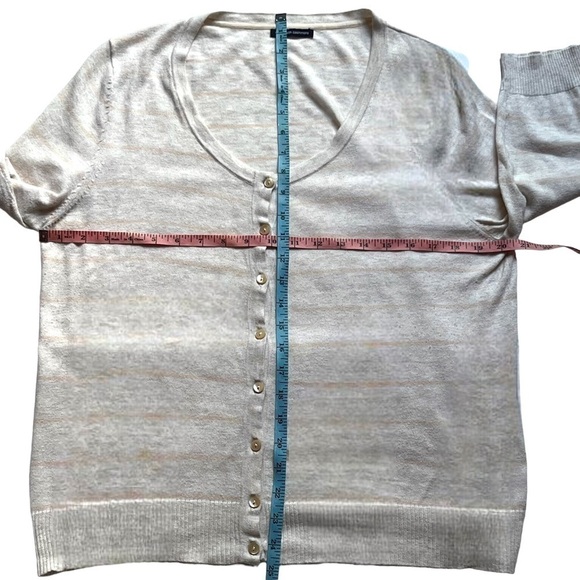 GAP Cotton Cashmere  Cardigan Oversized Lightweight Minimalist Chic Cream Size L - Picture 15 of 17